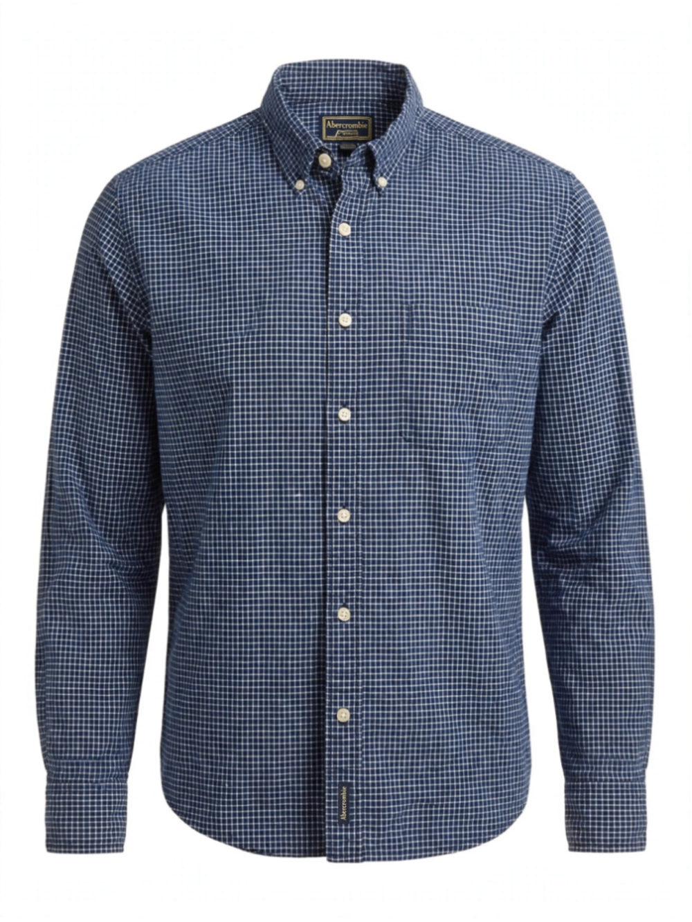 Men's Abercrombie & Fitch Casual Button Down Shirt, Size L, Blue/White